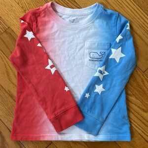 Red white and blue Vineyard Vines long sleeve shirt